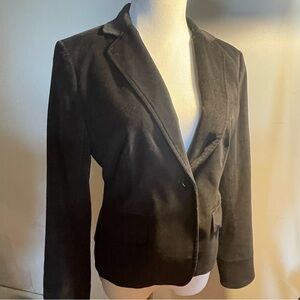 Women's Garnet Hill Velvet Black Blazer